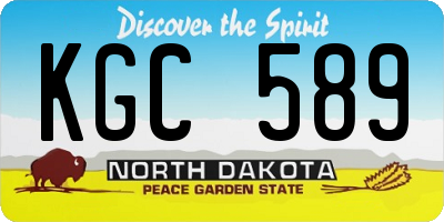 ND license plate KGC589