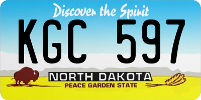 ND license plate KGC597