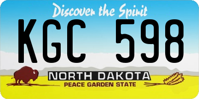 ND license plate KGC598