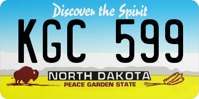 ND license plate KGC599