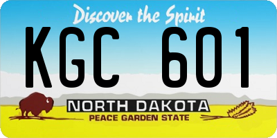 ND license plate KGC601