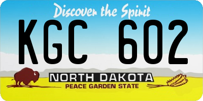 ND license plate KGC602
