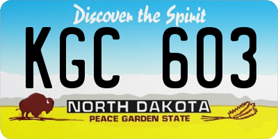 ND license plate KGC603