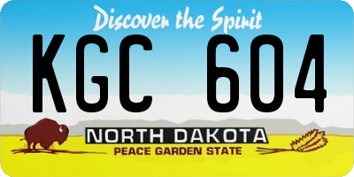 ND license plate KGC604