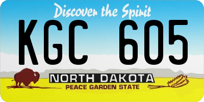 ND license plate KGC605