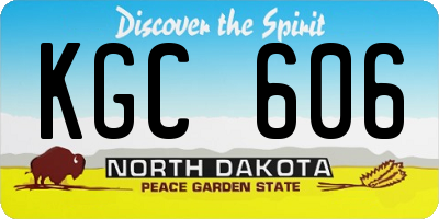 ND license plate KGC606
