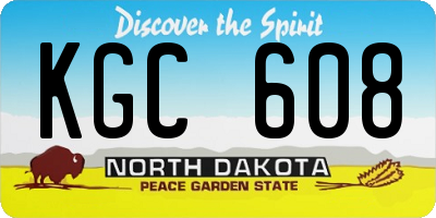 ND license plate KGC608