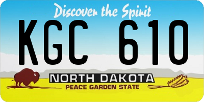 ND license plate KGC610