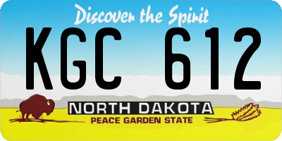 ND license plate KGC612