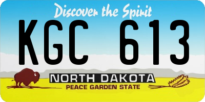 ND license plate KGC613