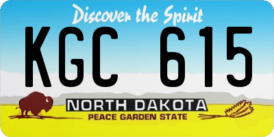 ND license plate KGC615