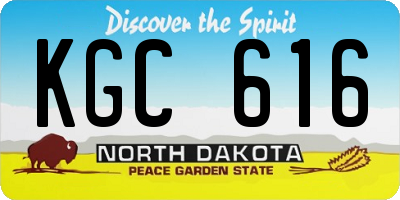 ND license plate KGC616