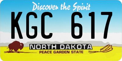 ND license plate KGC617
