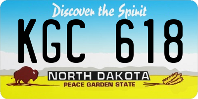 ND license plate KGC618
