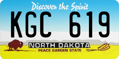 ND license plate KGC619