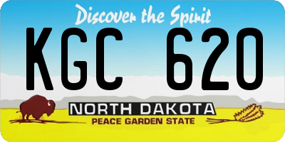 ND license plate KGC620