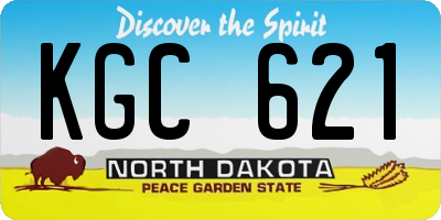 ND license plate KGC621