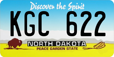 ND license plate KGC622