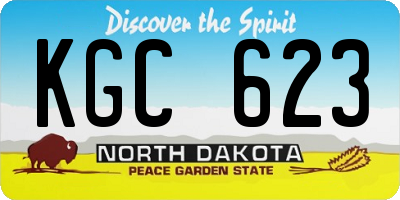 ND license plate KGC623