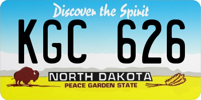 ND license plate KGC626