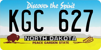 ND license plate KGC627