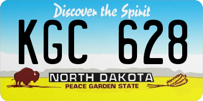 ND license plate KGC628
