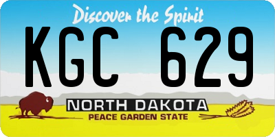 ND license plate KGC629
