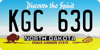 ND license plate KGC630