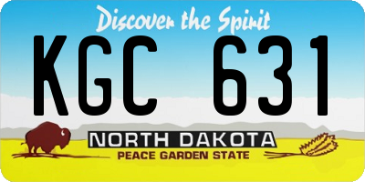 ND license plate KGC631