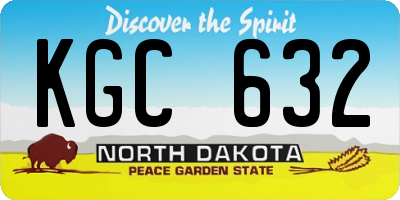 ND license plate KGC632