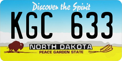 ND license plate KGC633