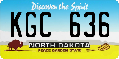 ND license plate KGC636
