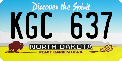 ND license plate KGC637