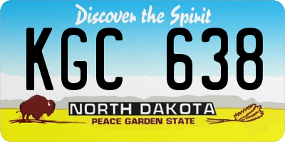 ND license plate KGC638