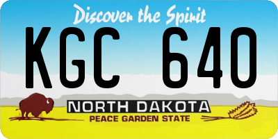 ND license plate KGC640