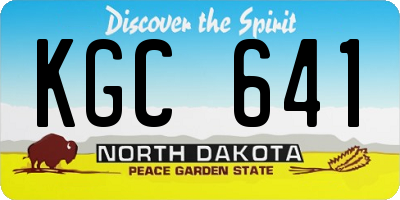 ND license plate KGC641
