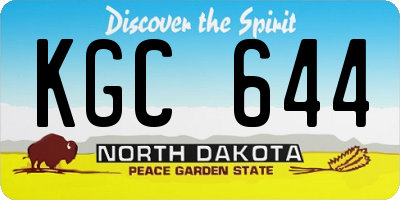 ND license plate KGC644
