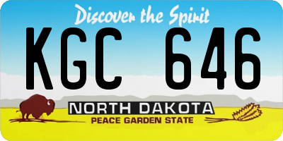 ND license plate KGC646