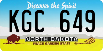 ND license plate KGC649