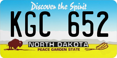 ND license plate KGC652