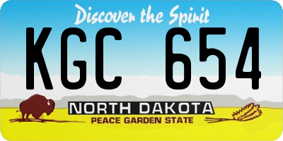 ND license plate KGC654