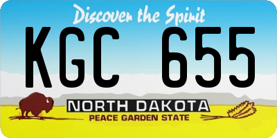 ND license plate KGC655