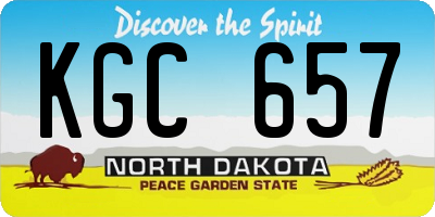 ND license plate KGC657