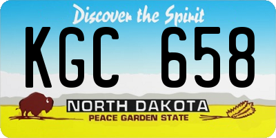 ND license plate KGC658