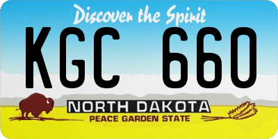 ND license plate KGC660