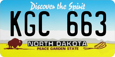 ND license plate KGC663
