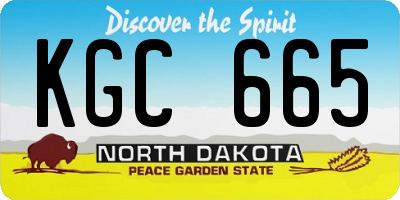 ND license plate KGC665