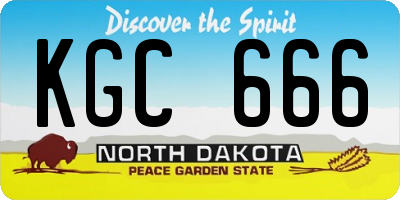 ND license plate KGC666
