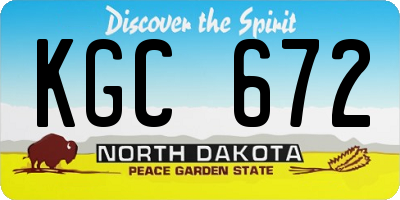 ND license plate KGC672