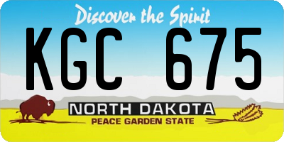 ND license plate KGC675